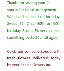 Scott's Flowers Inc